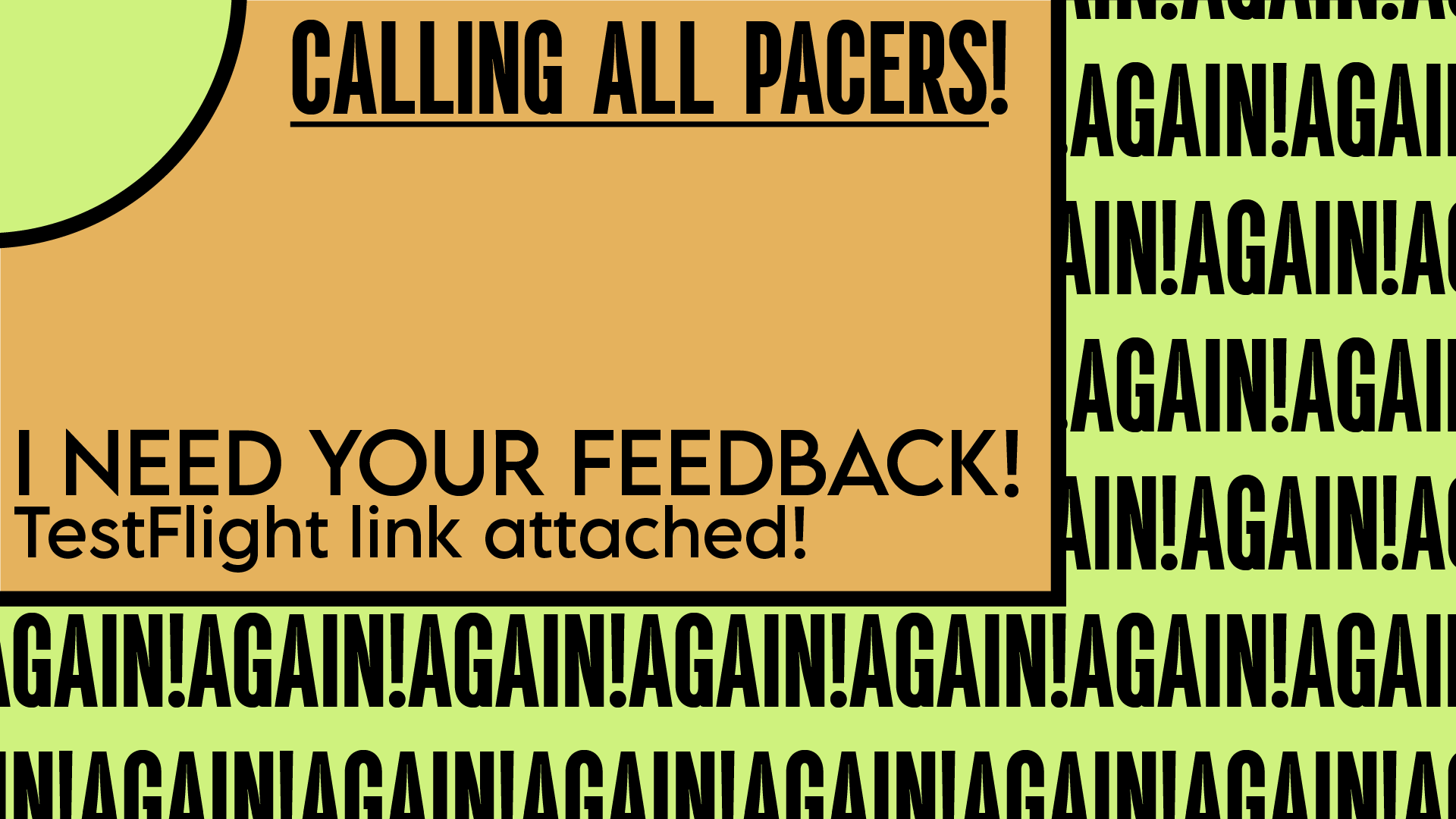 A promotional poster for downloading AGAIN on TestFlight