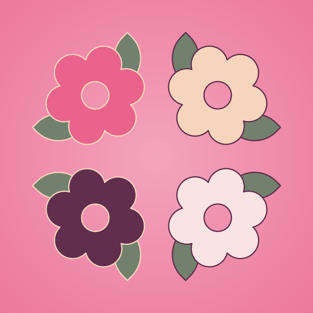 4 simple flowers, the icon for the Hanasato app