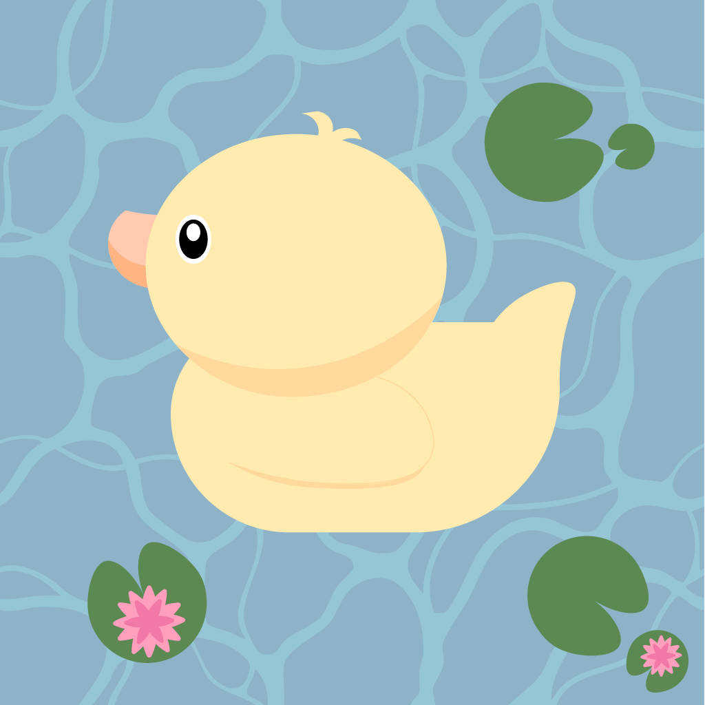 A rubber duck in a pond, the app icon for Ponder